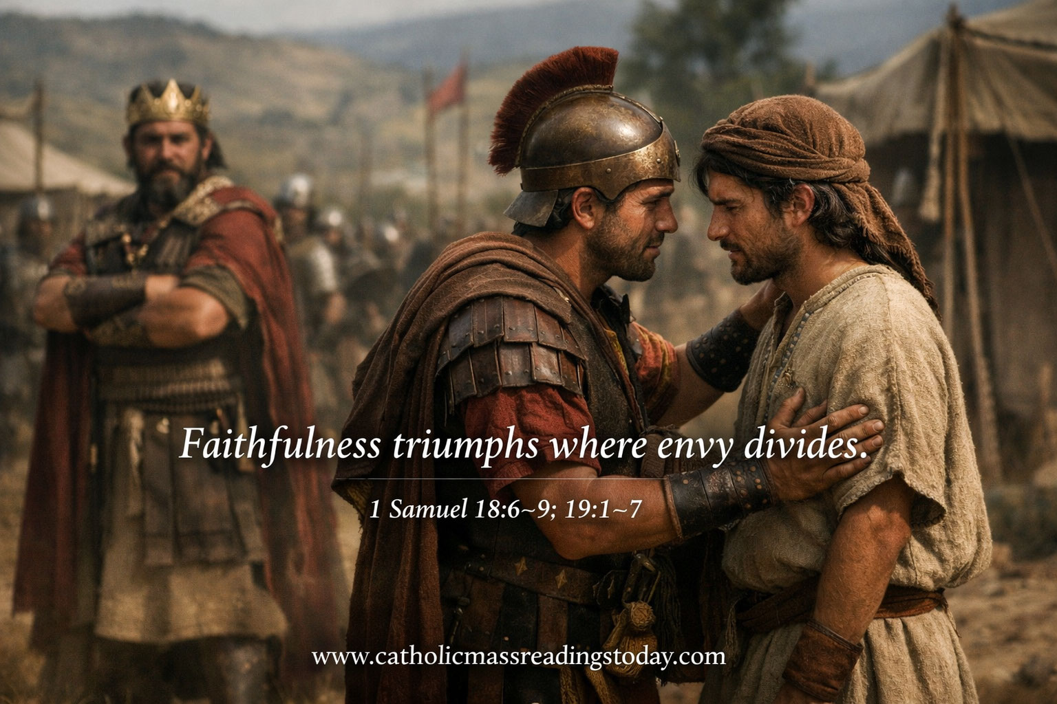 Saul my father seeks to kill you - 1 Samuel 18:6–9; 19:1–7