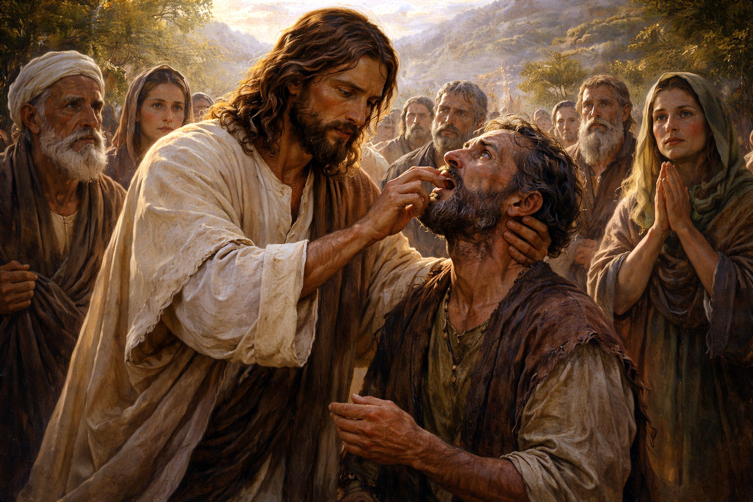 A reading from the holy Gospel according to Mark (MARK 7: 31 - 37)