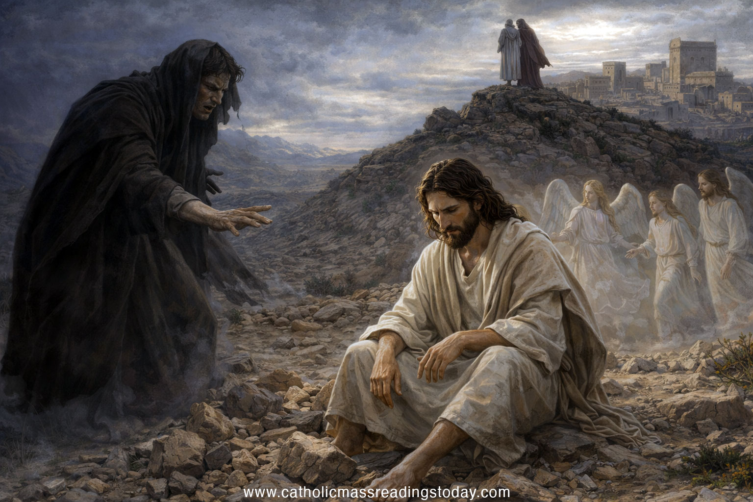 A reading from the holy Gospel according to Matthew (MATTHEW 4: 1 - 11)