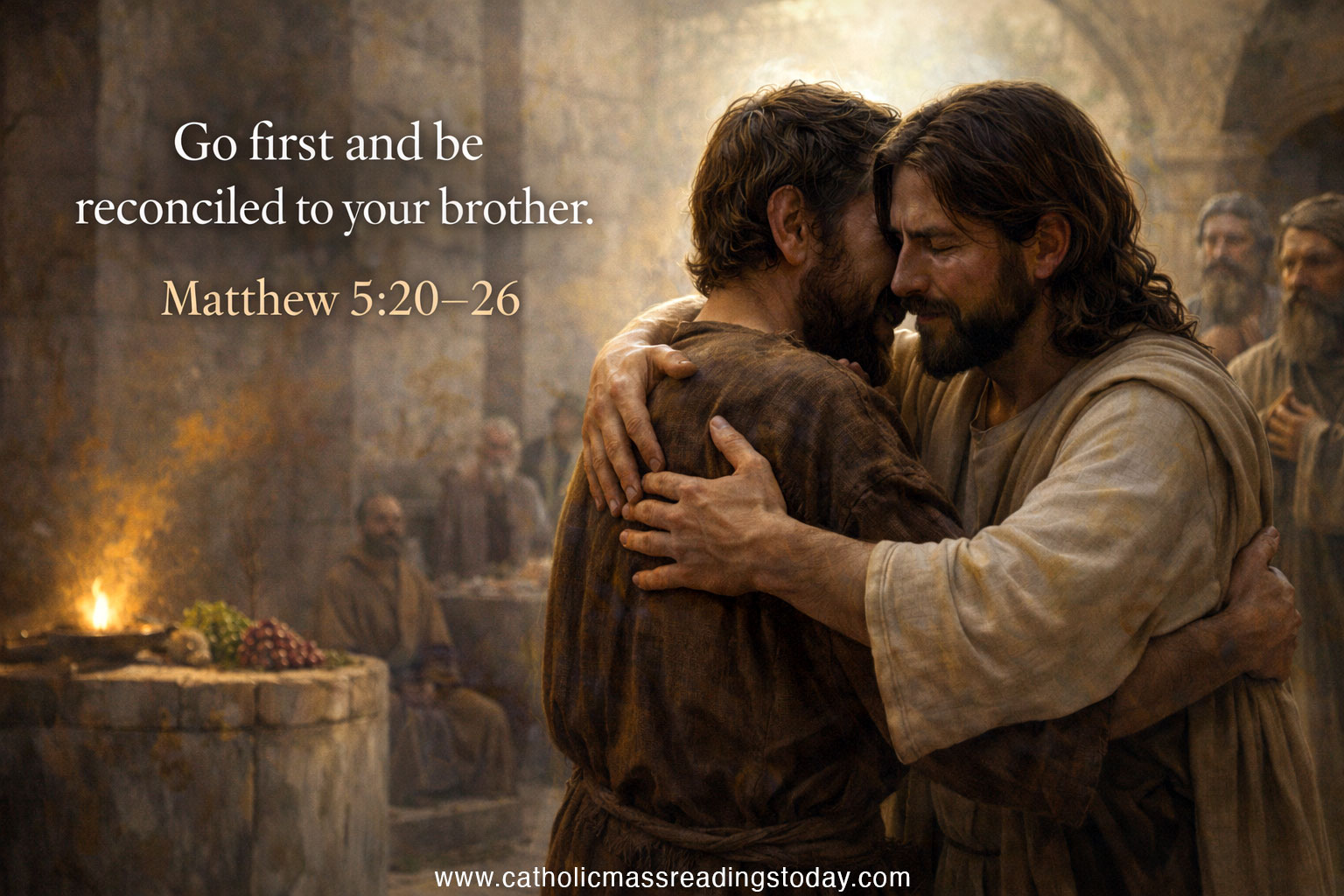 A reading from the holy Gospel according to Matthew 5: 20 - 26