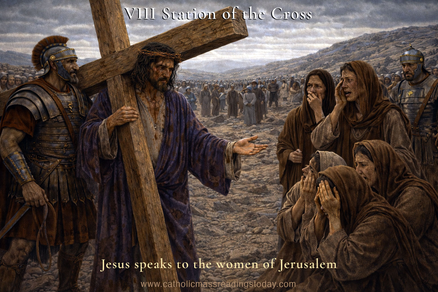 8th Station of the cross. Jesus speaks to the women of Jerusalem