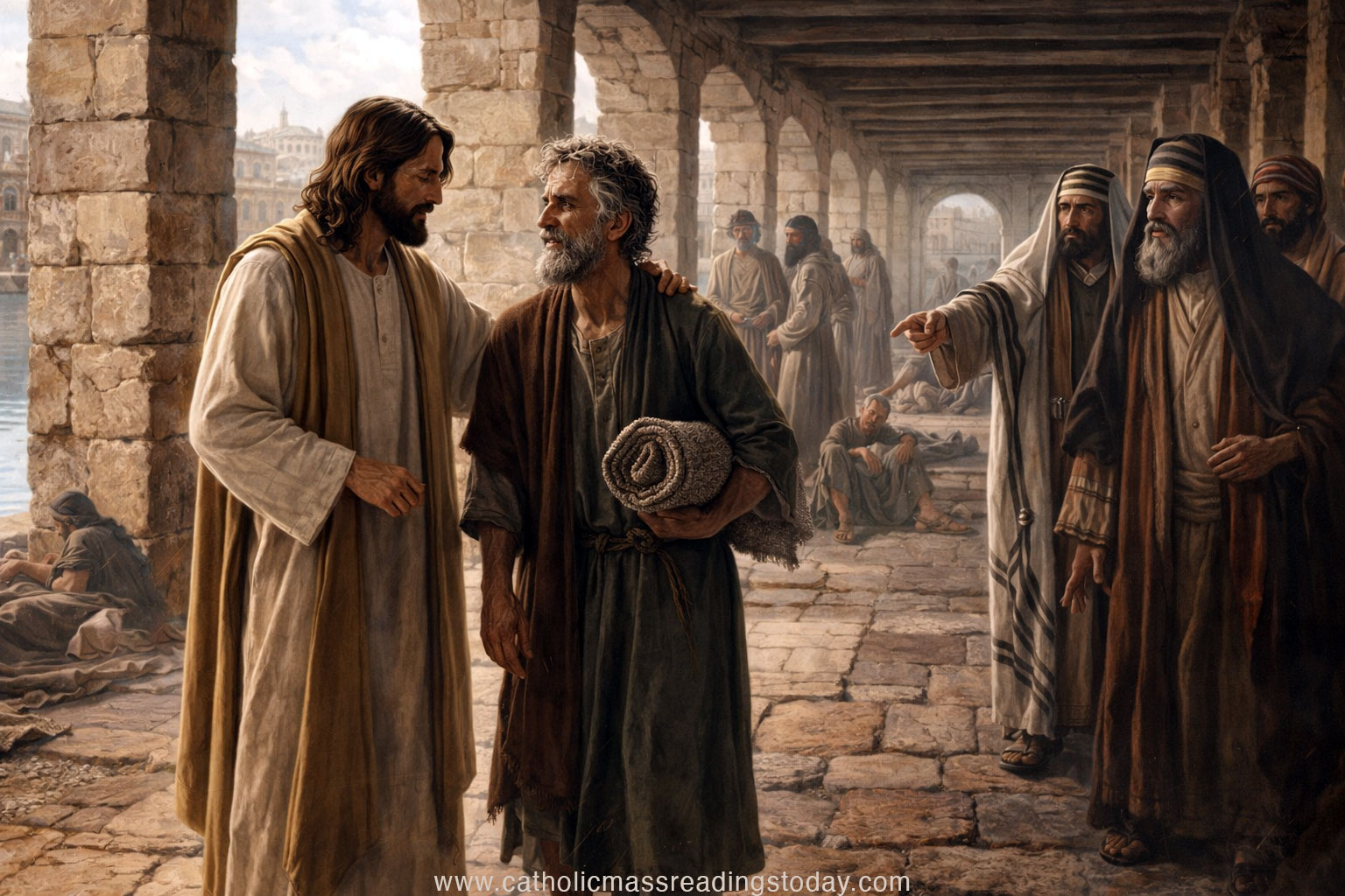 A reading from the holy Gospel according to John (JOHN 5: 1 – 16)