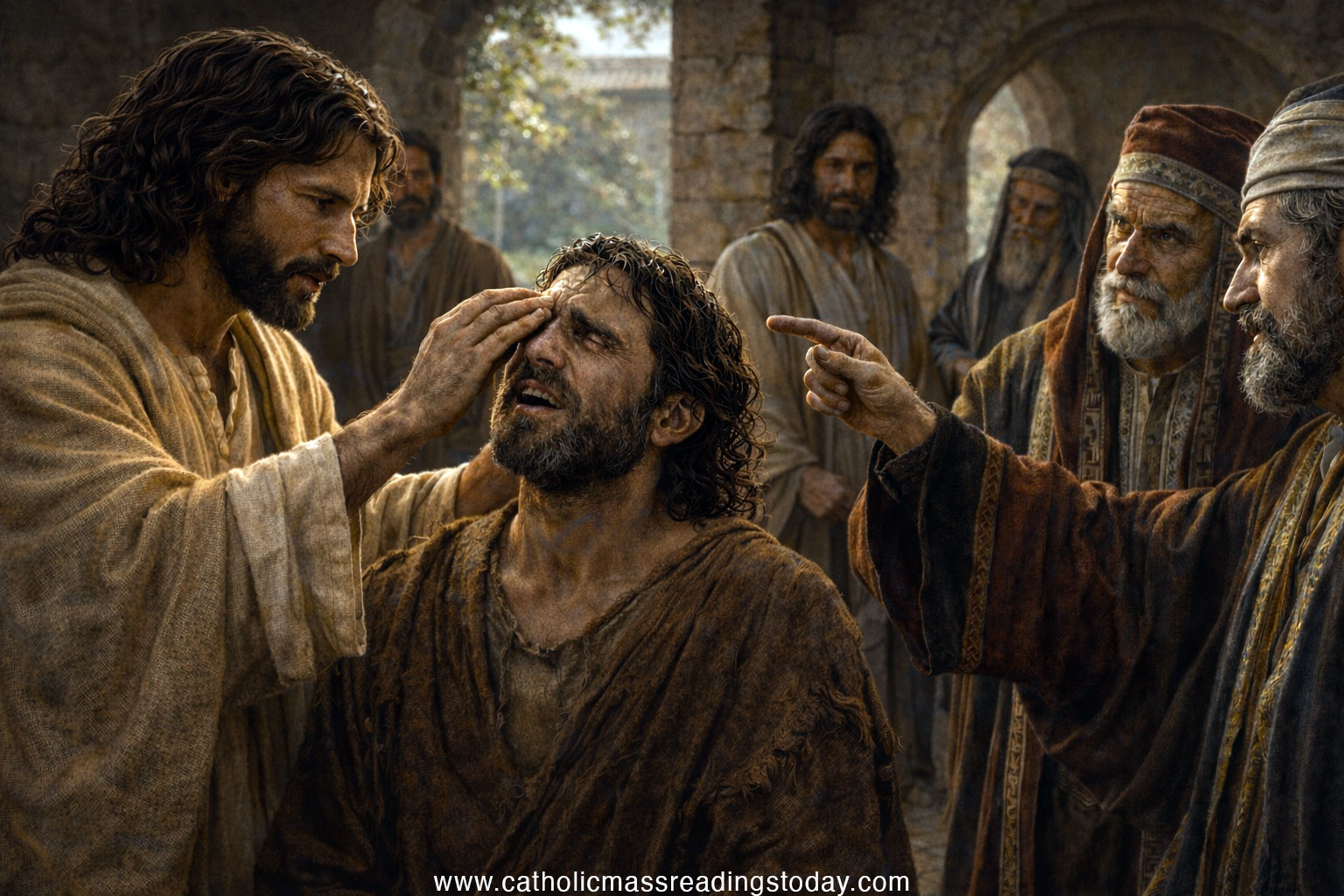 A reading from the holy Gospel according to John (JOHN 9: 1 - 41)