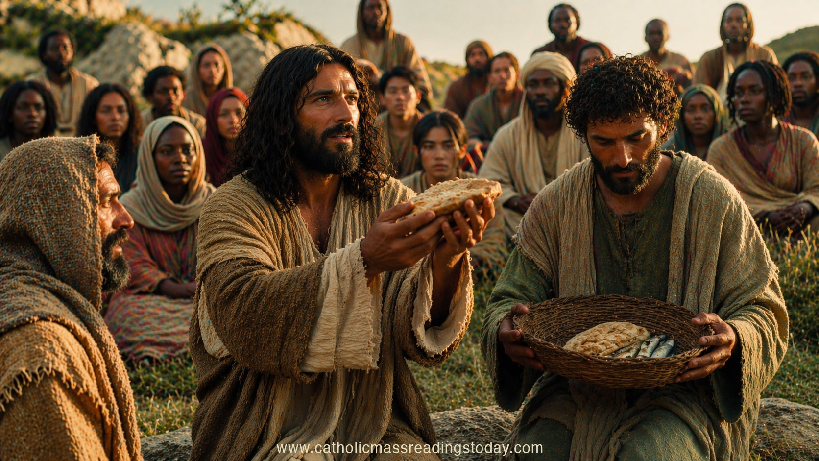 A reading from the holy Gospel according to  John 6: 1 - 15