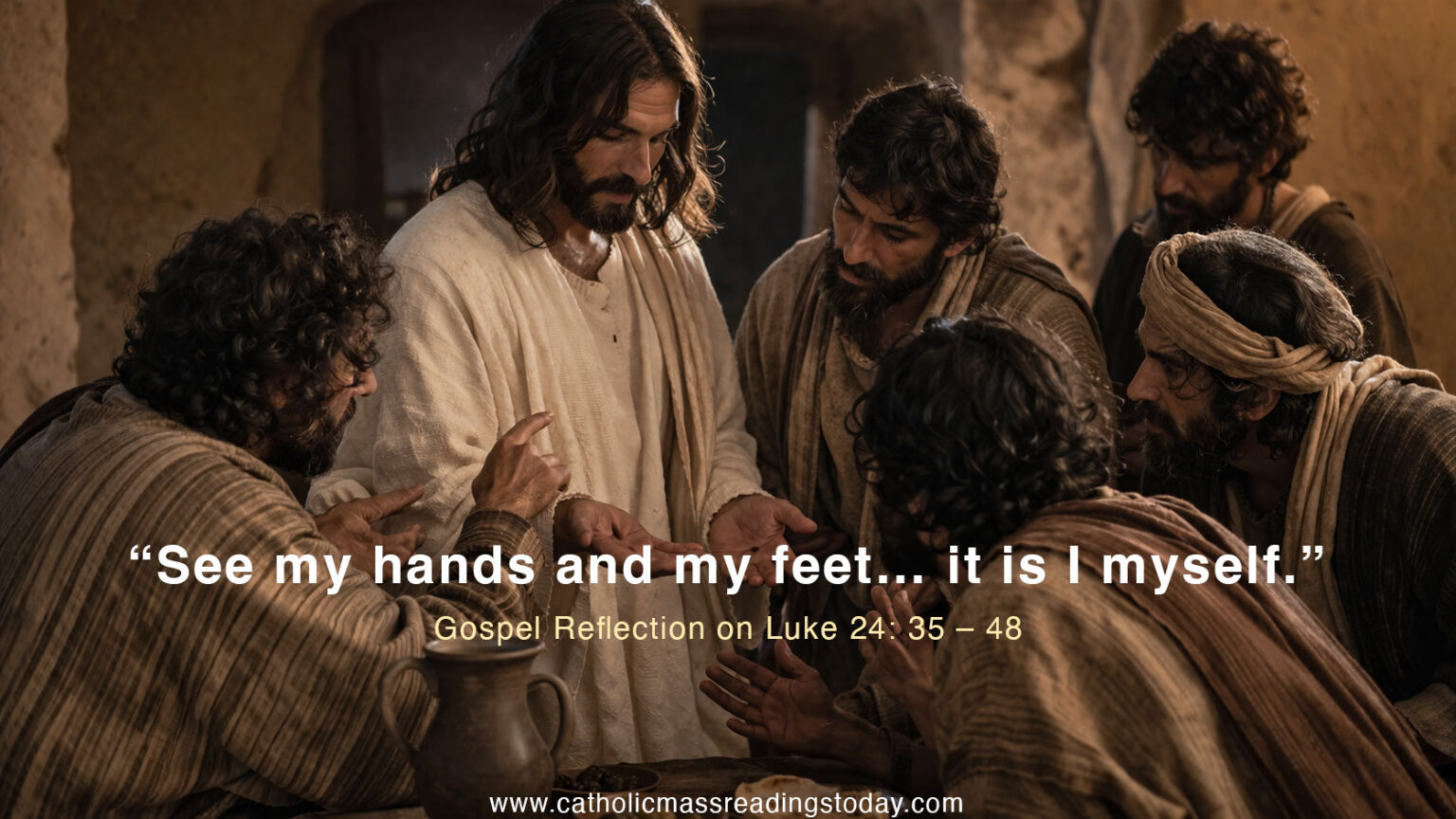 Gospel Reflection on Luke 24: 35 - 48 - Catholic Mass Readings Today