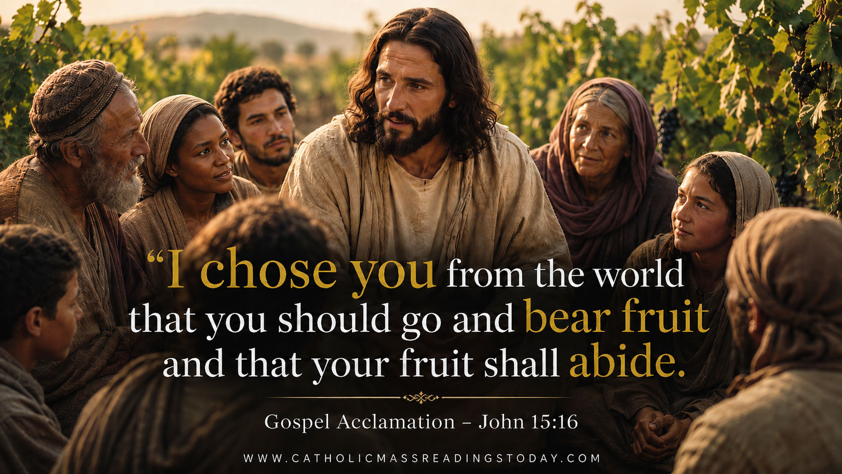 I chose you from the world that you should go and bear fruit and that your fruit shall abide