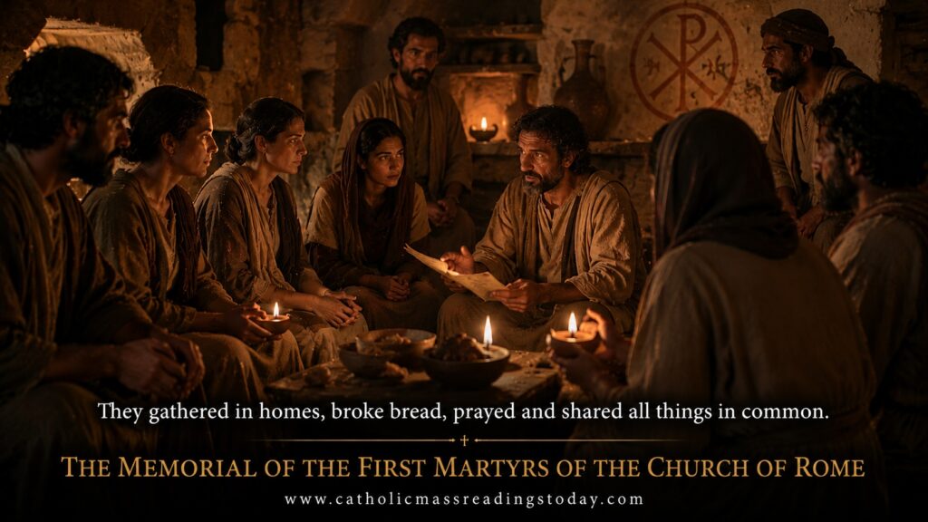 The First Martyrs of the Church of Rome gathering in prayer