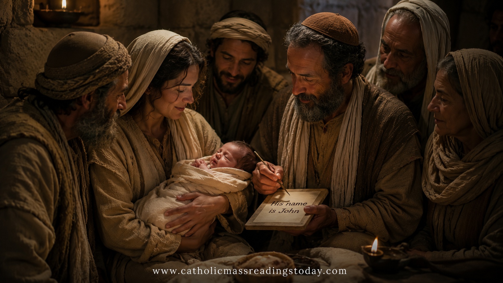 A reading from the holy Gospel according to Luke 1: 57 - 66, 80