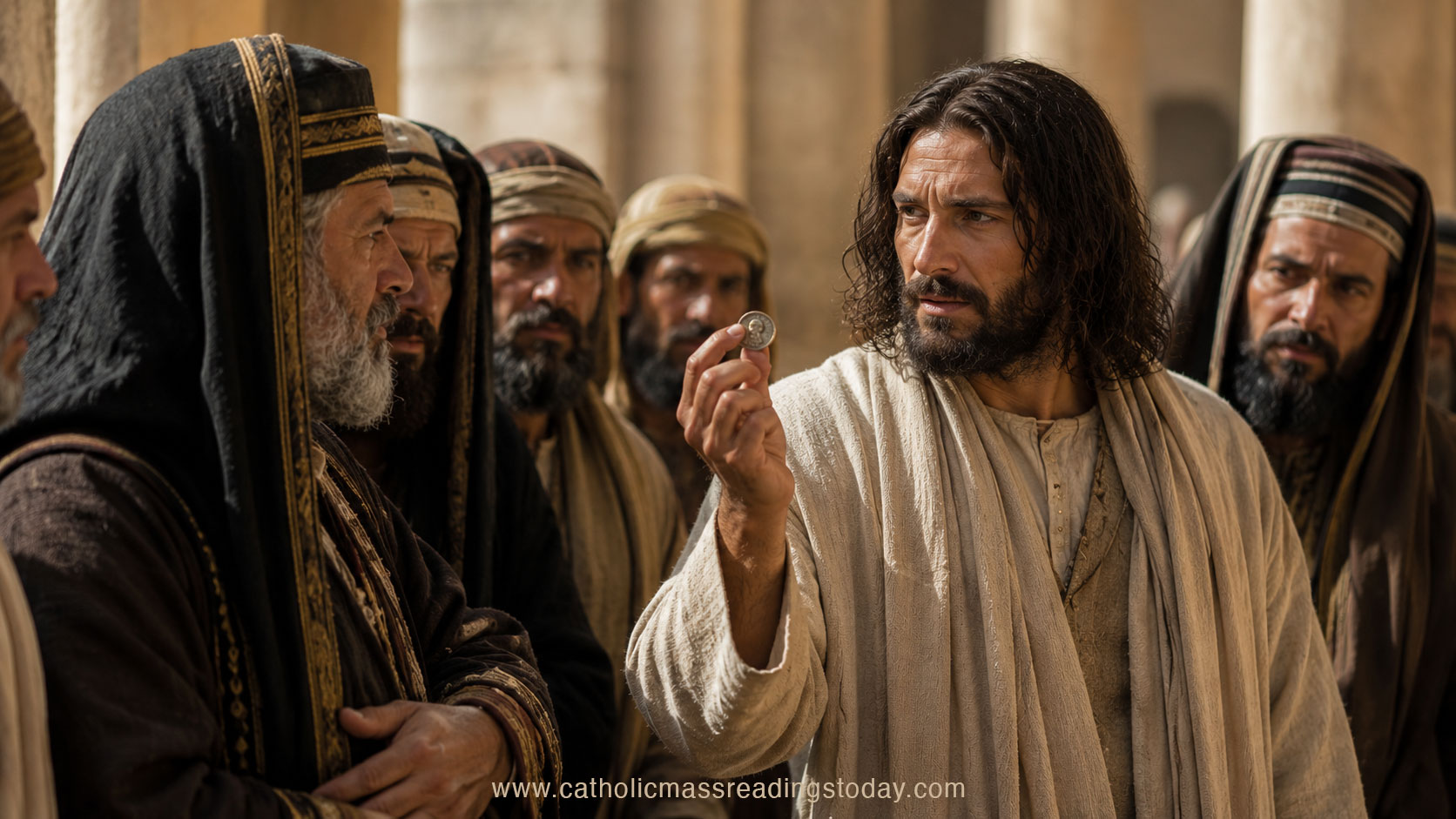 A reading from the holy Gospel according to Mark 12: 13-17