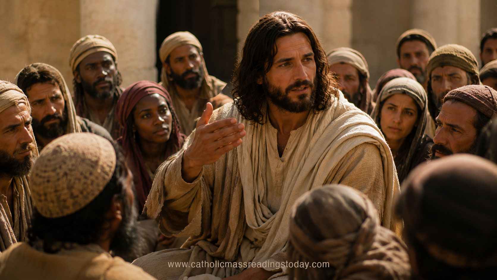 A reading from the holy Gospel according to Mark 12: 35 - 37