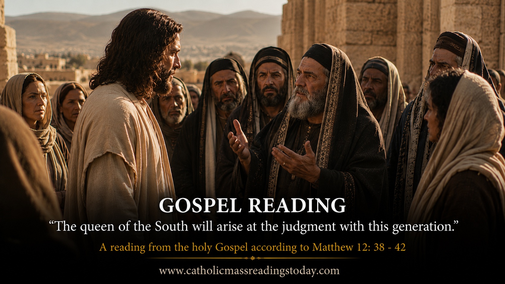 A reading from the holy Gospel according to Matthew 12: 38 - 42