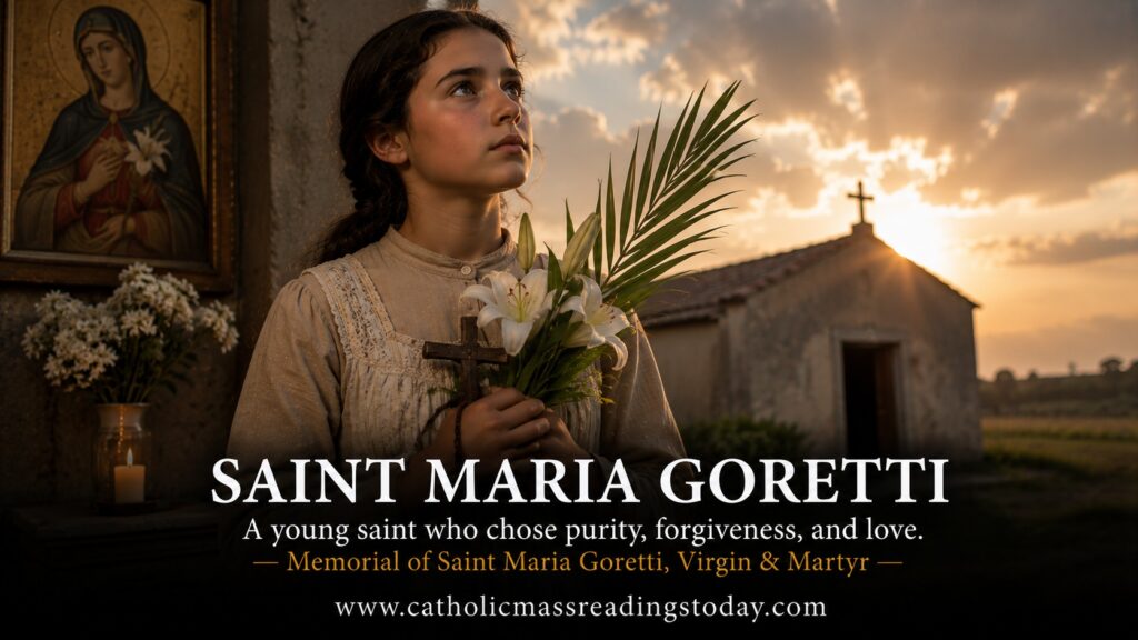 Saint Maria Goretti in prayerful grace
