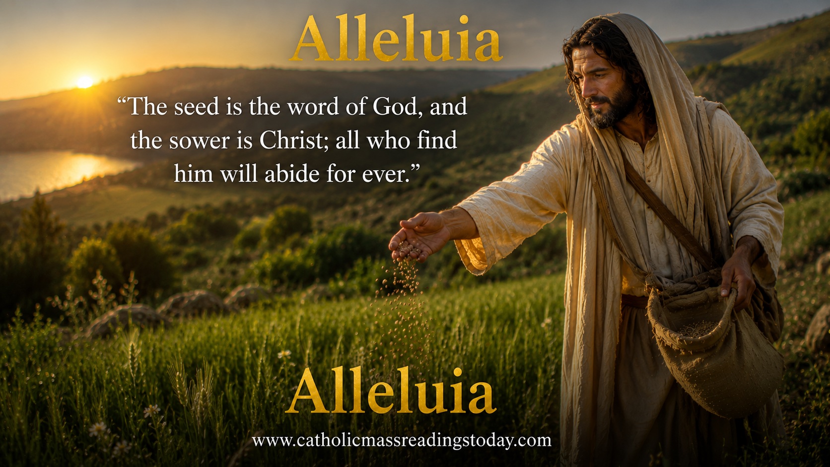 The seed is the word of God, and the sower is Christ