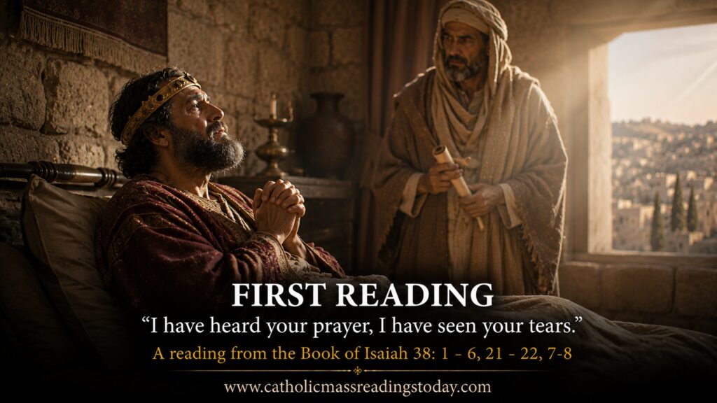 A reading from the Book of Isaiah (ISAIAH 38: 1 - 6, 21 - 22, 7-8)