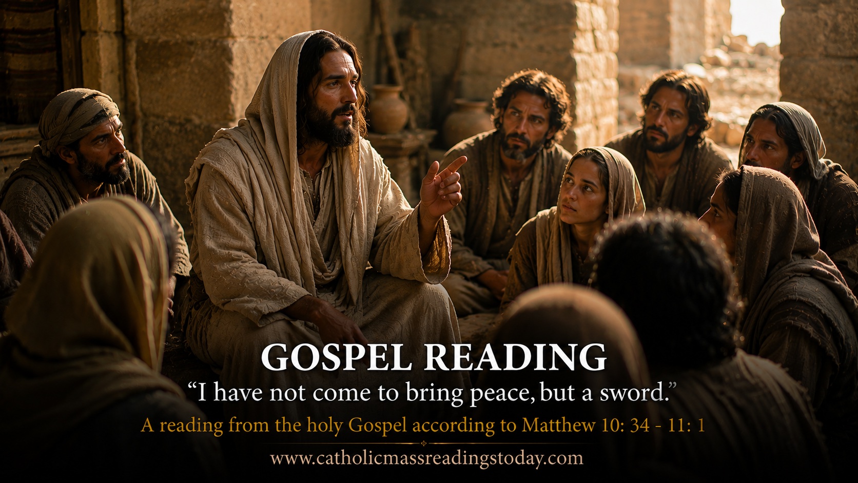 A reading from the holy Gospel according to Matthew 10: 34 - 11: 1