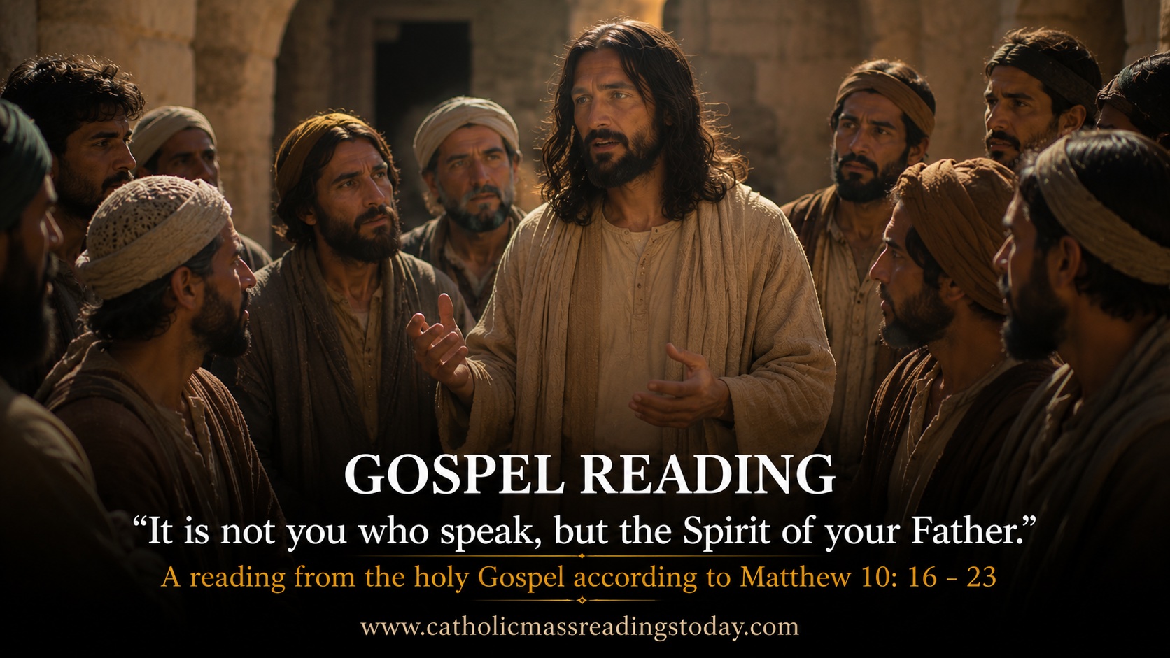 A reading from the holy Gospel according to Matthew (MATTHEW 10: 16 — 23)