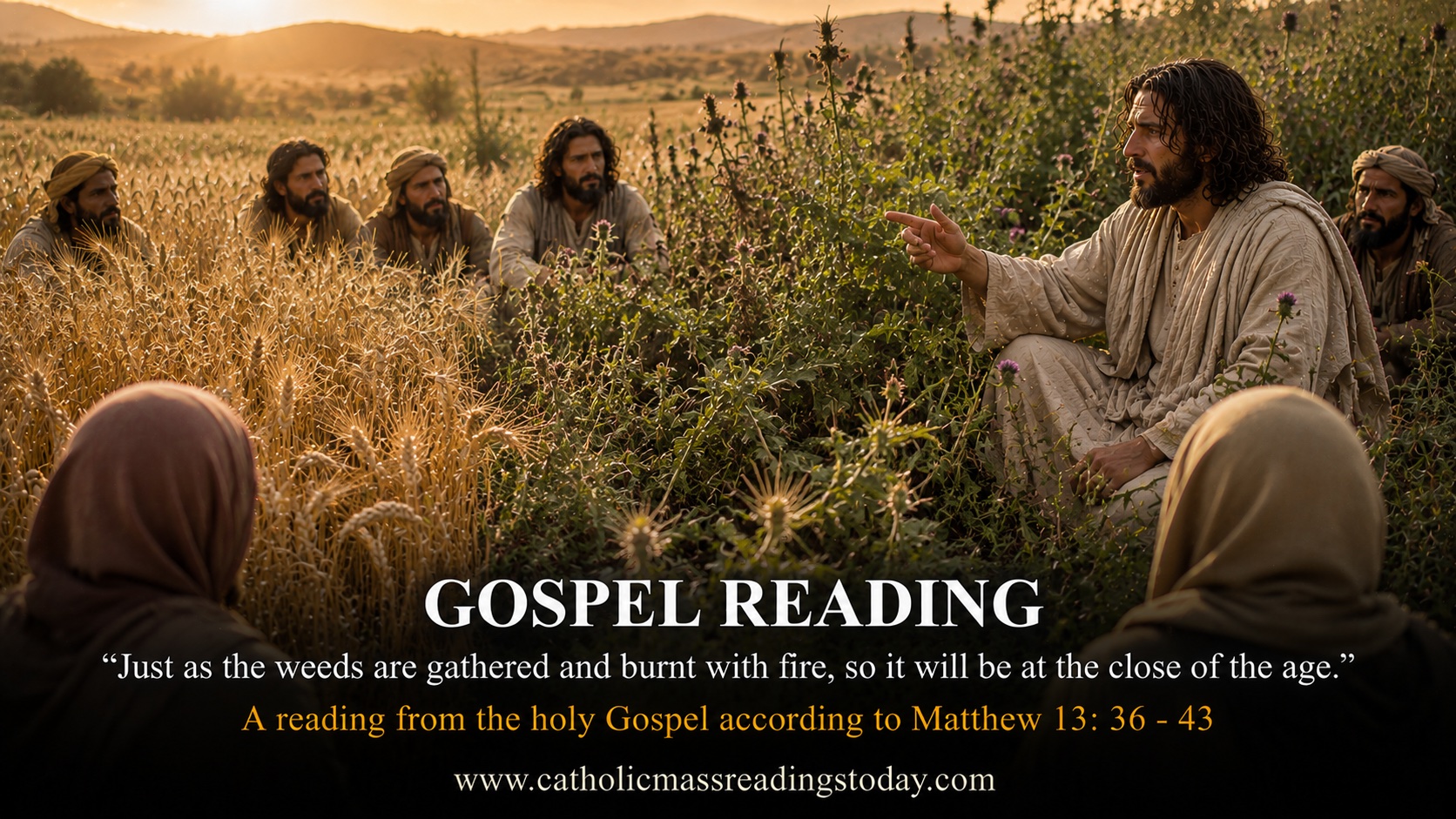 A reading from the holy Gospel according to Matthew 13v36to43