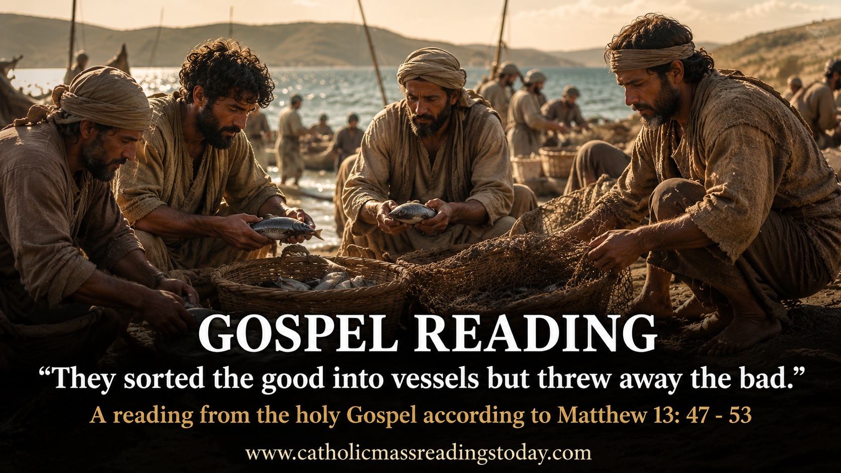 A reading from the holy Gospel according to Matthew 13: 47 - 53