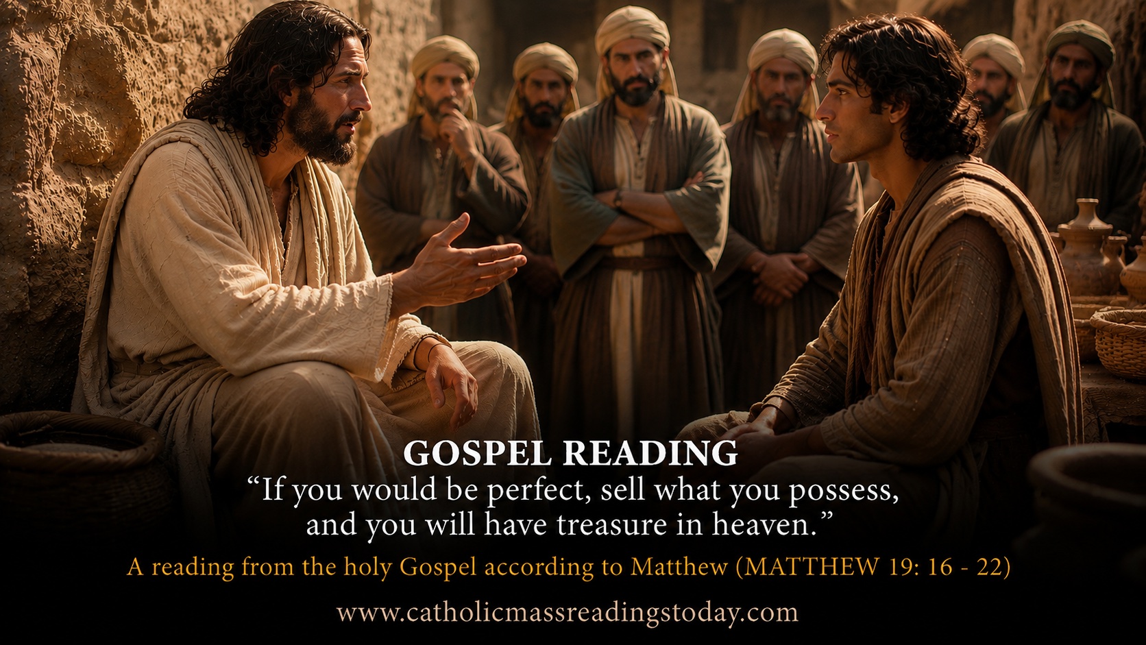 A reading from the holy Gospel according to Matthew 19: 16 - 22