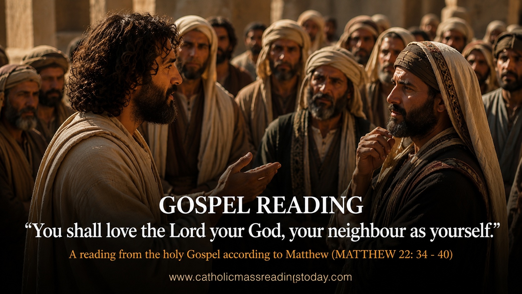 A reading from the holy Gospel according to Matthew 22: 34 - 40