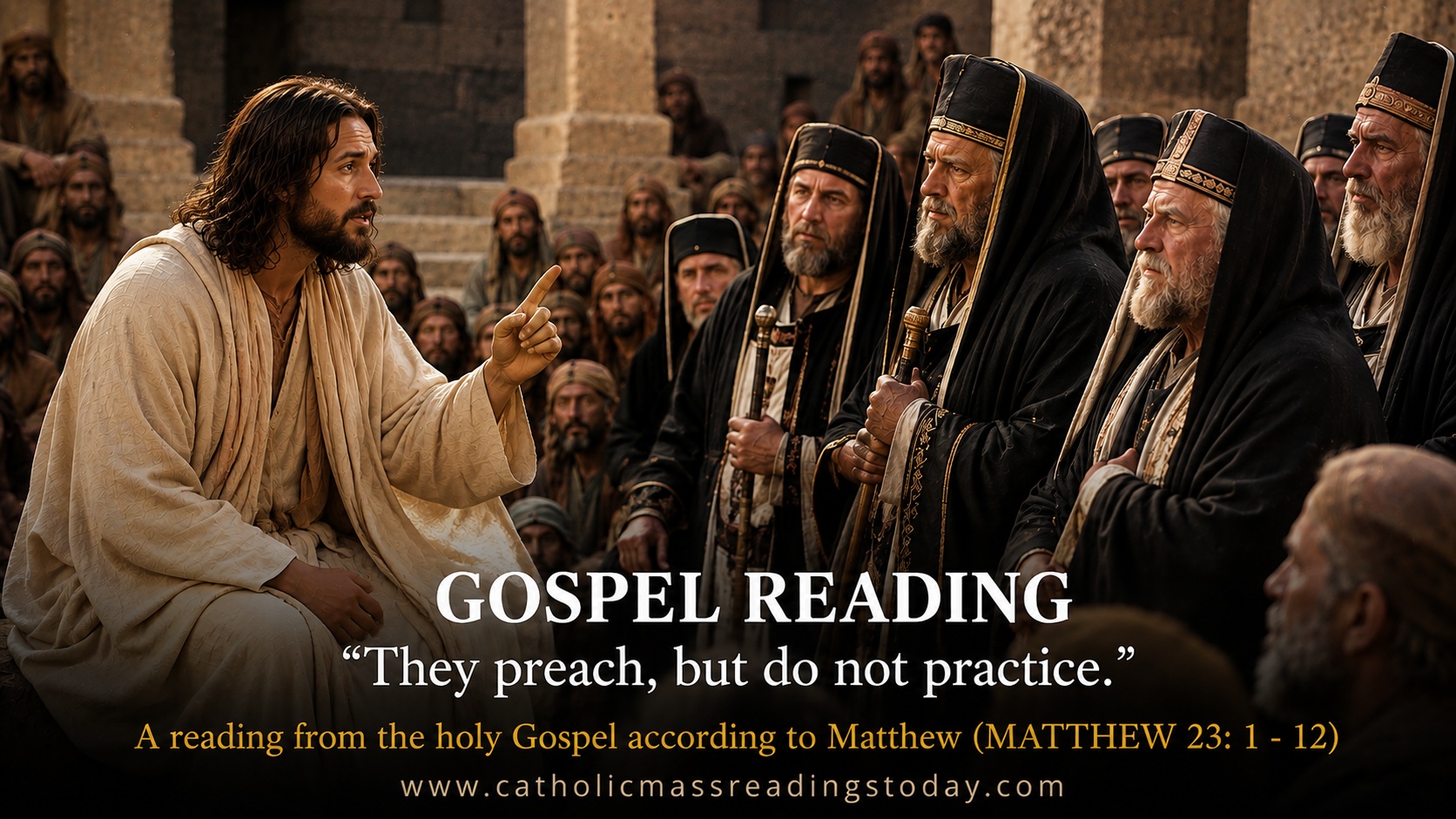 A reading from the holy Gospel according to Matthew 23: 1 - 12