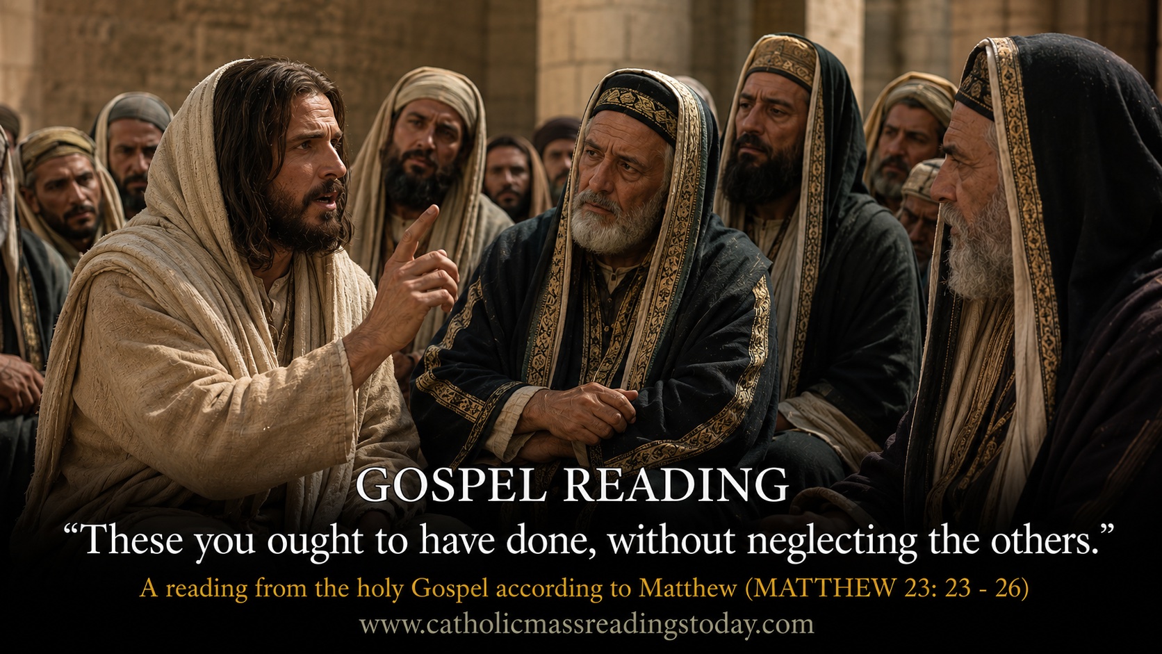 A reading from the holy Gospel according to Matthew 23: 23 - 26