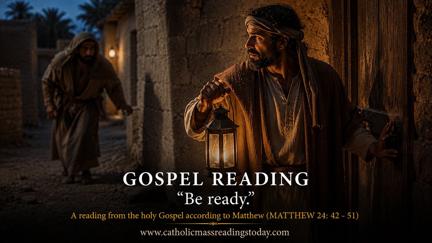 A reading from the holy Gospel according to Matthew 24: 42 - 51