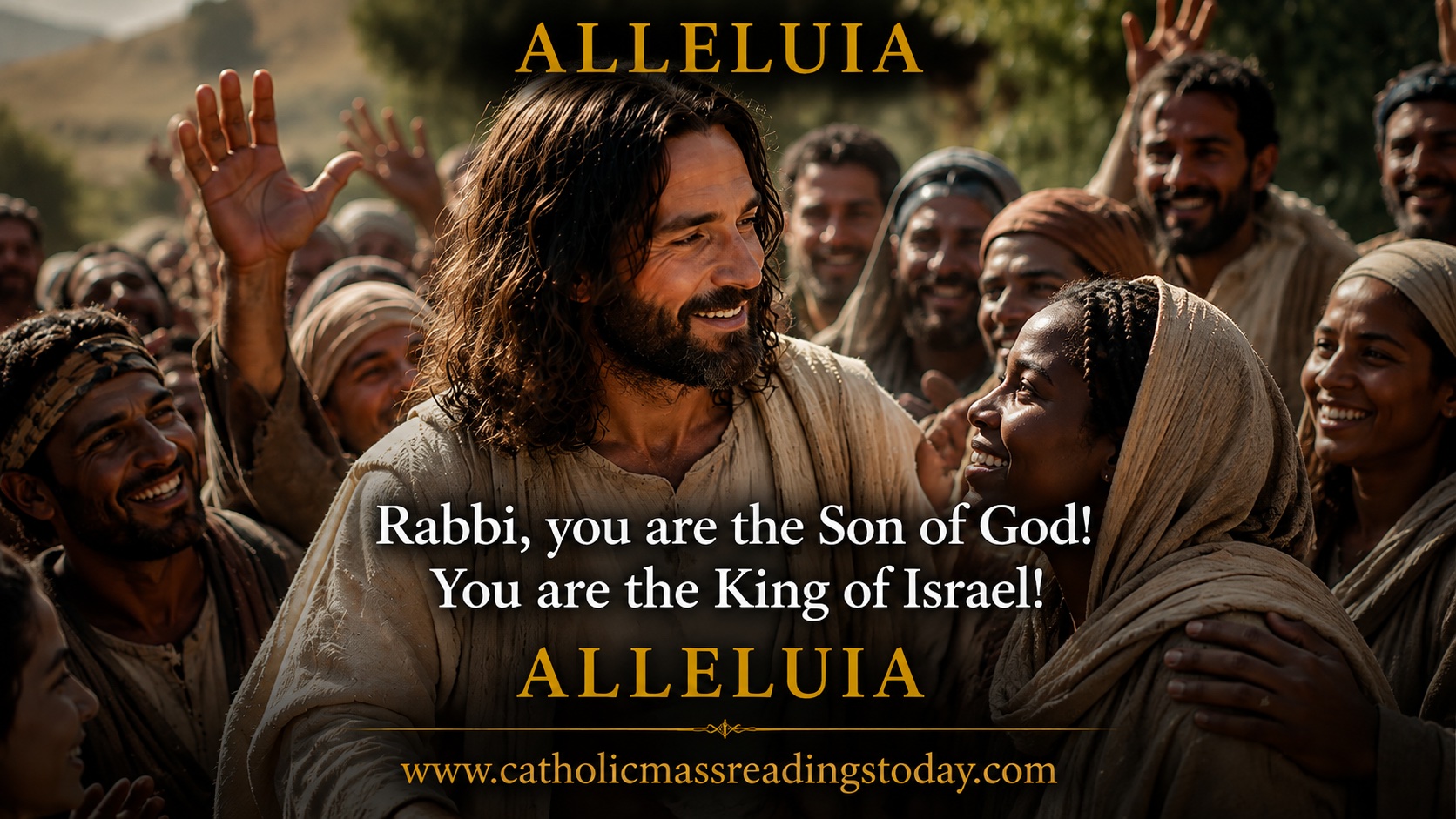 Rabbi, you are the Son of God! You are the King of Israel! Alleluia