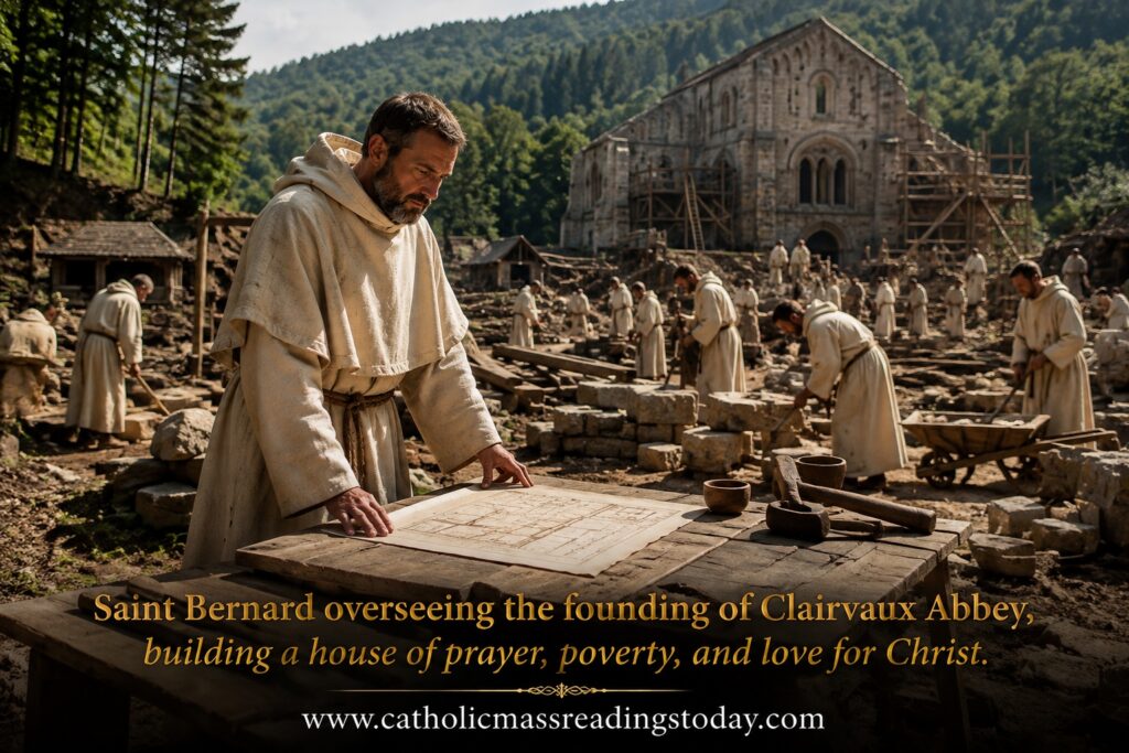 Saint Bernard overseeing the Founding of Clairvaux Abbey