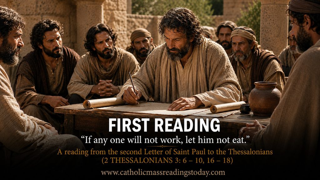 A reading from the second Letter of Saint Paul to the Thessalonians 3: 6 - 10, 16 - 18
