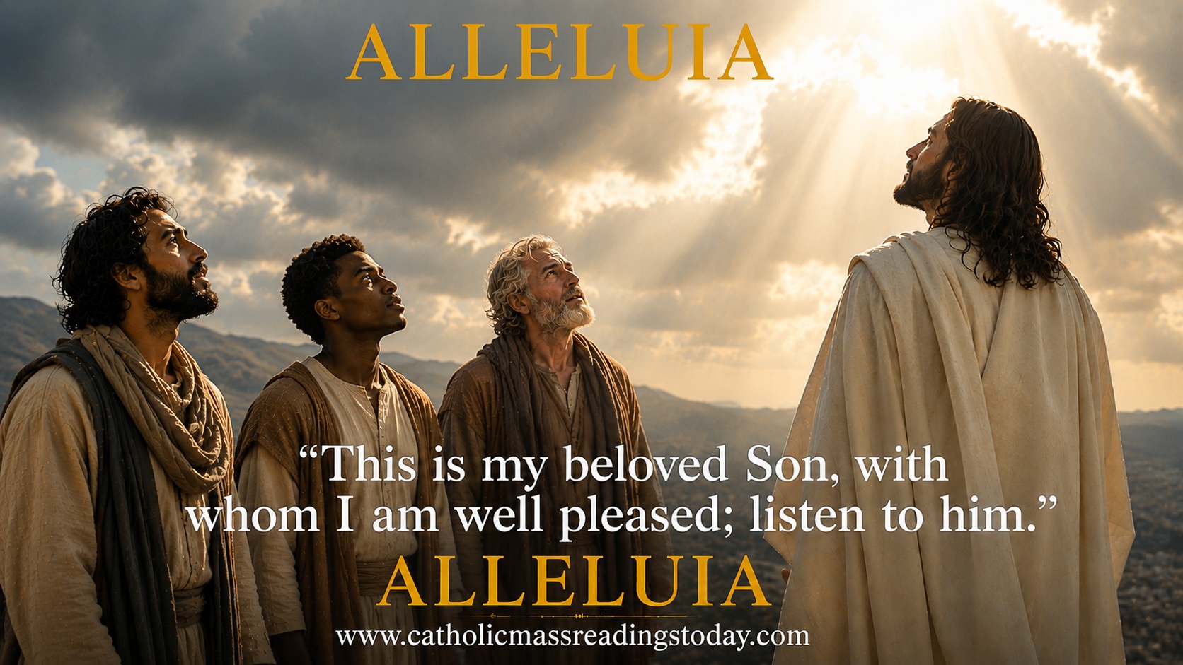 This is my beloved Son, with whom I am well pleased; listen to him. Alleluia