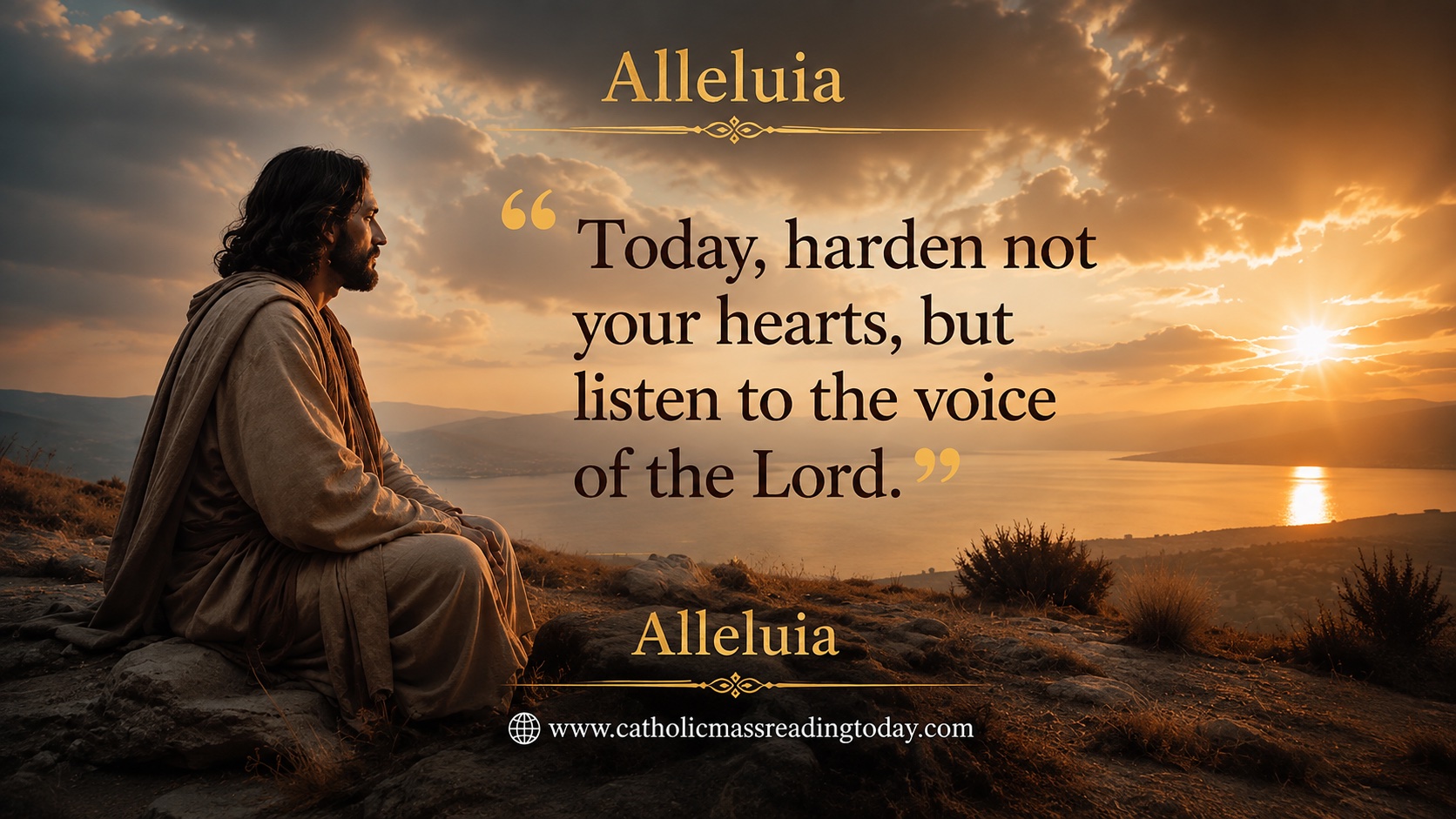 Today, harden not your hearts, but listen to the voice of the Lord