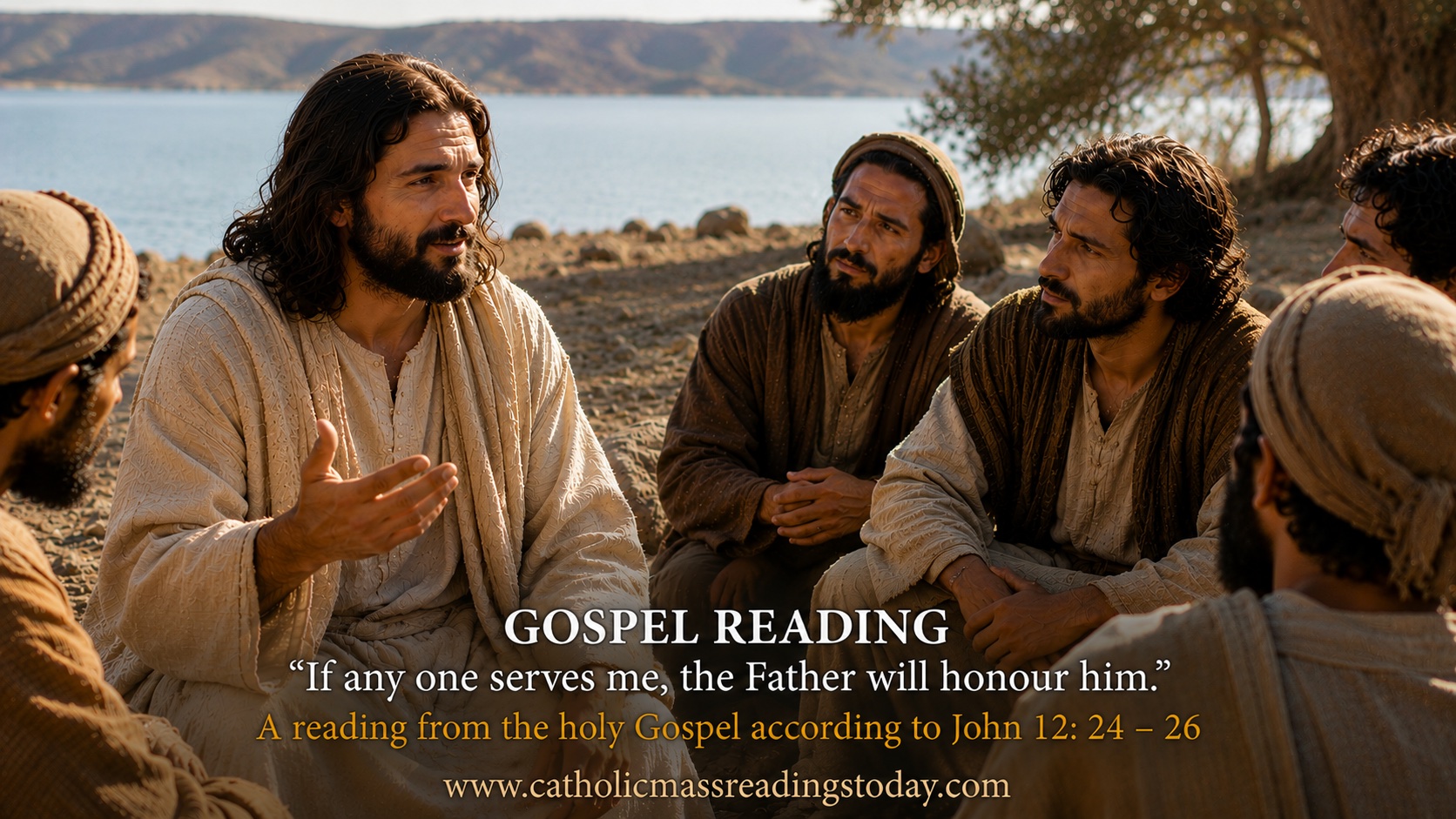A reading from the holy Gospel according to John 12: 24 - 26