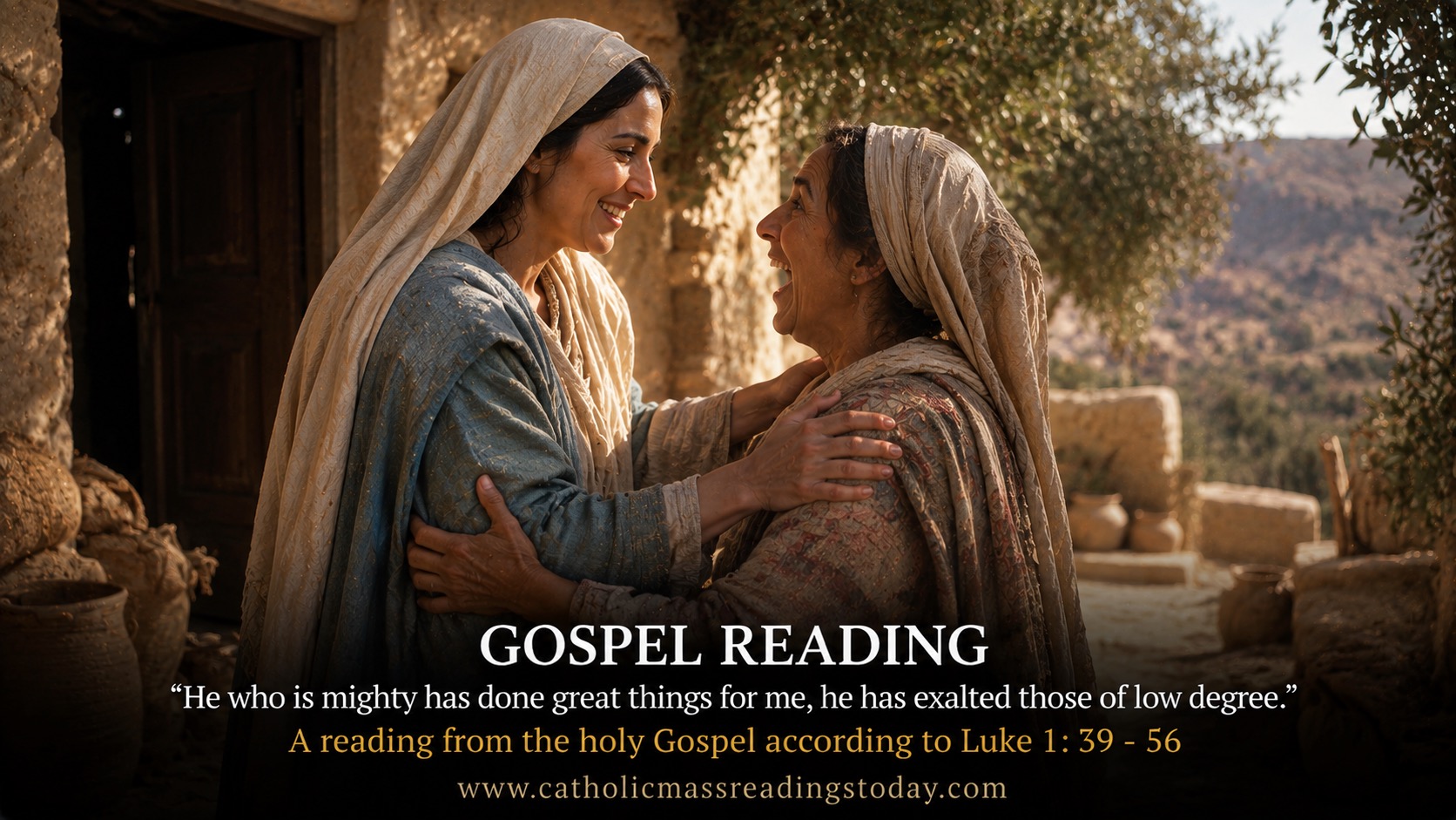 A reading from the holy Gospel according to Luke 1: 39 - 56