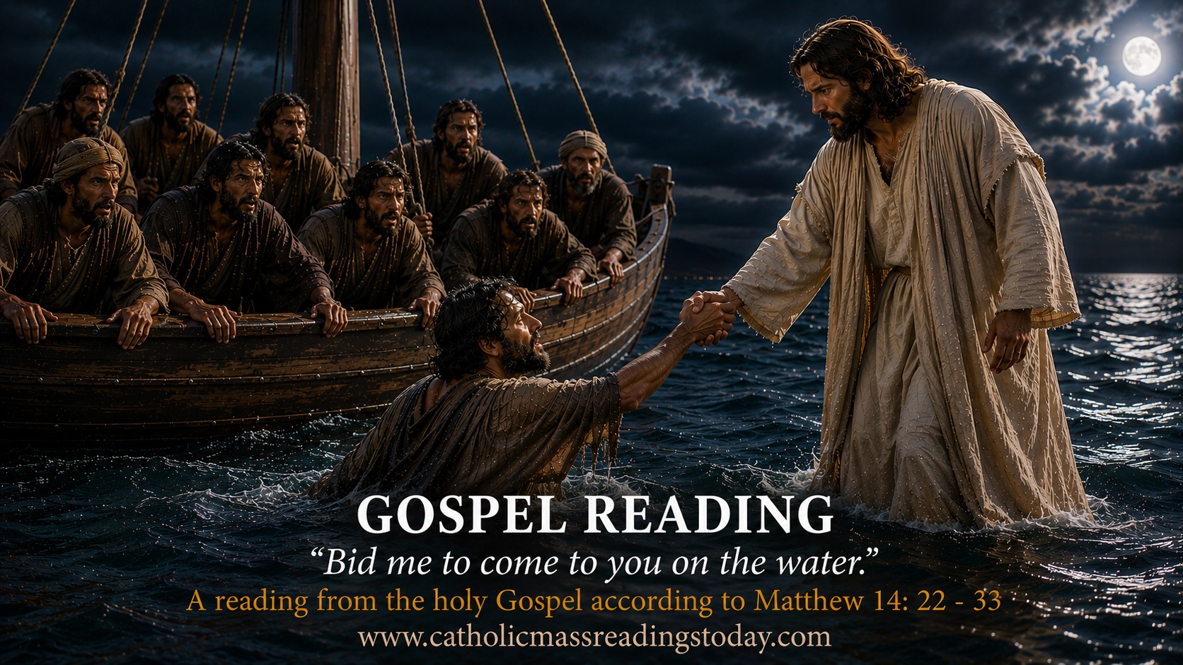 A reading from the holy Gospel according to Matthew 14: 22 - 33