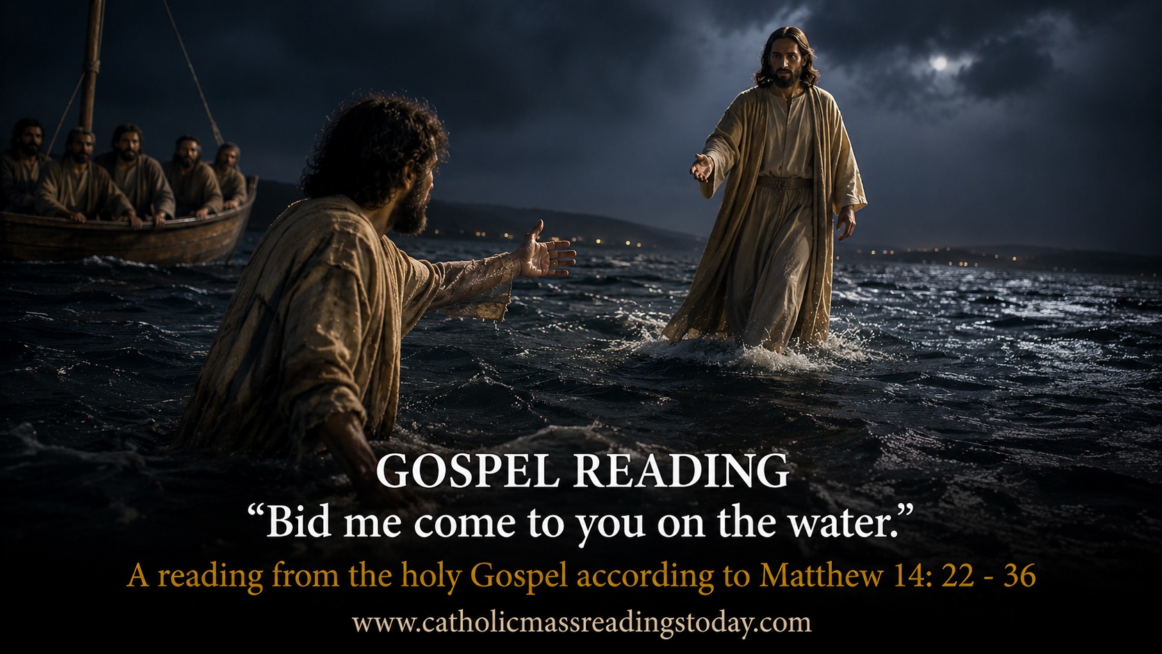 A reading from the holy Gospel according to Matthew 14: 22 - 36