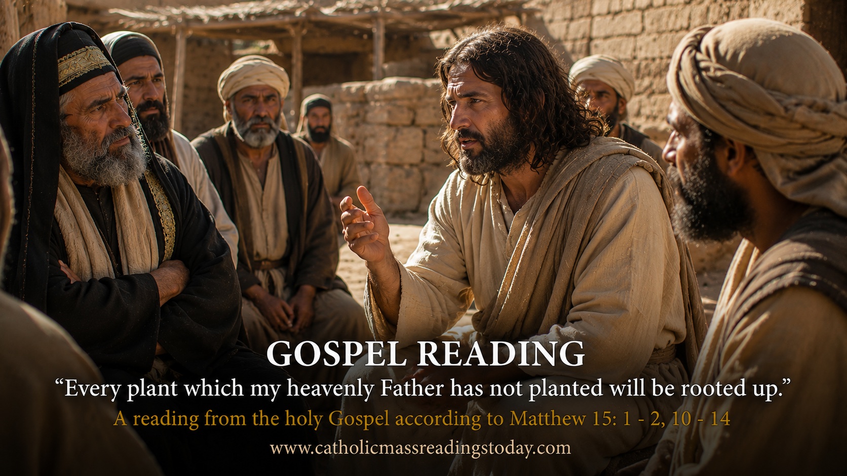 A reading from the holy Gospel according to Matthew 15: 1 - 2, 10 - 14