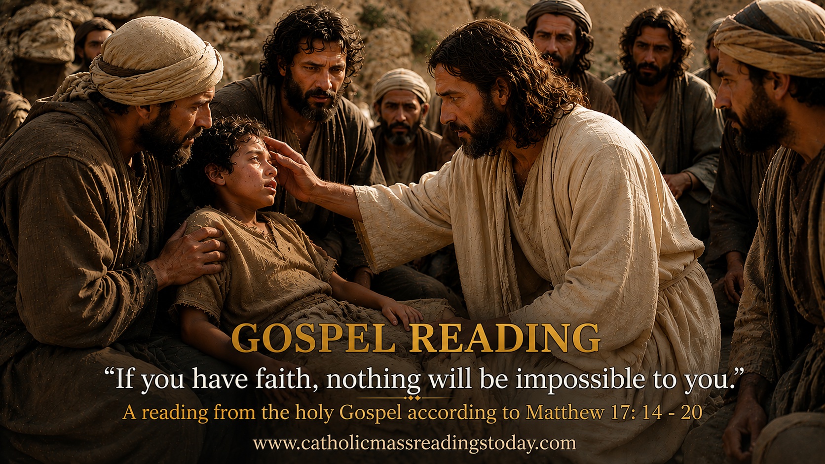 A reading from the holy Gospel according to Matthew 17: 14 - 20