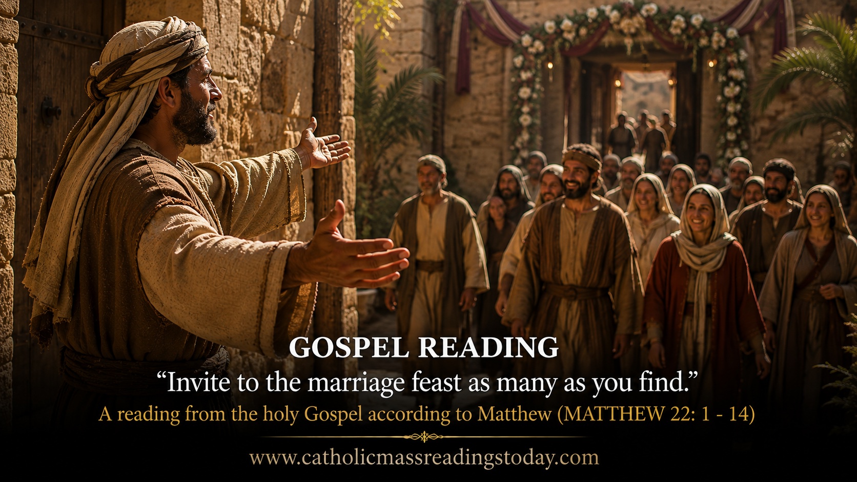 A reading from the holy Gospel according to Matthew 22: 1 - 14