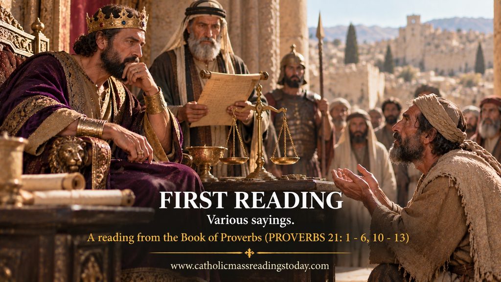 A reading from the Book of Proverbs (PROVERBS 21: 1 - 6, 10 - 13)