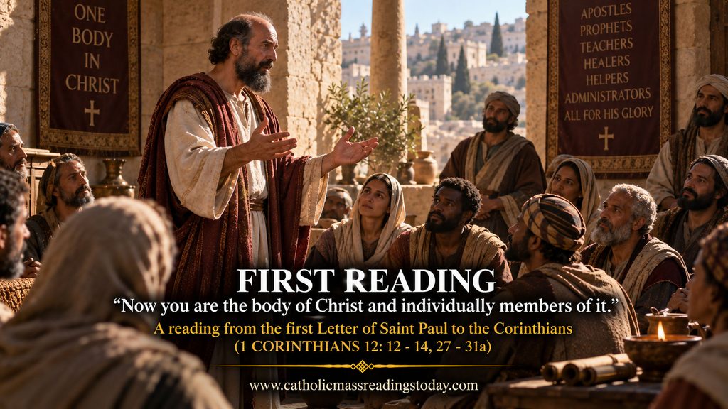 A reading from the first Letter of Saint Paul to the Corinthians 12: 12 - 14, 27 - 31a