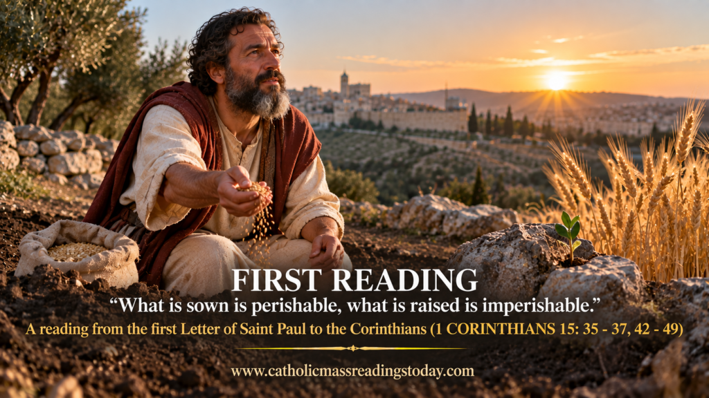 A reading from the first Letter of Saint Paul to the Corinthians (1 CORINTHIANS 15: 35 - 37, 42 - 49)