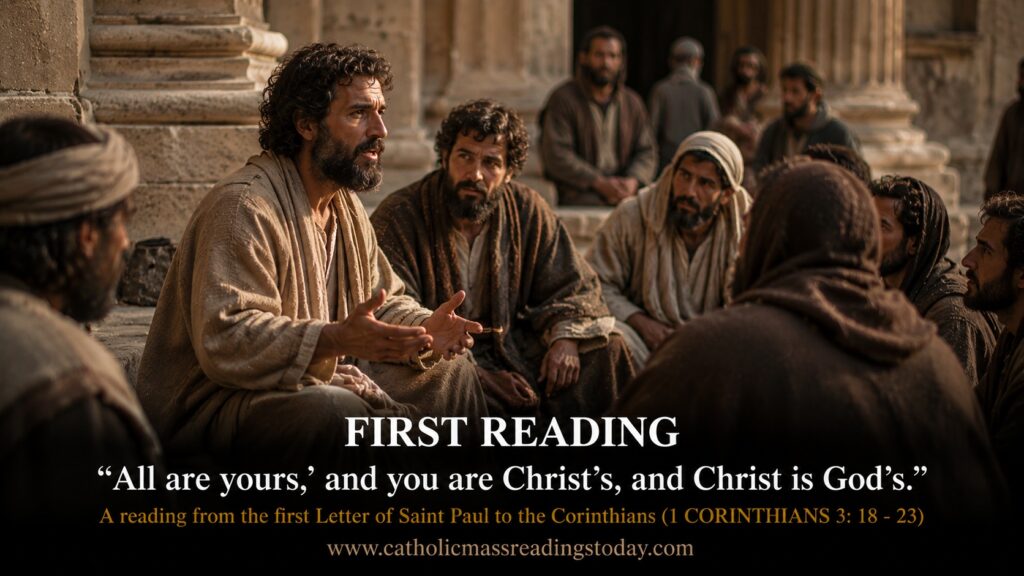 A reading from the first Letter of Saint Paul to the Corinthians (1 CORINTHIANS 3: 18 - 23)