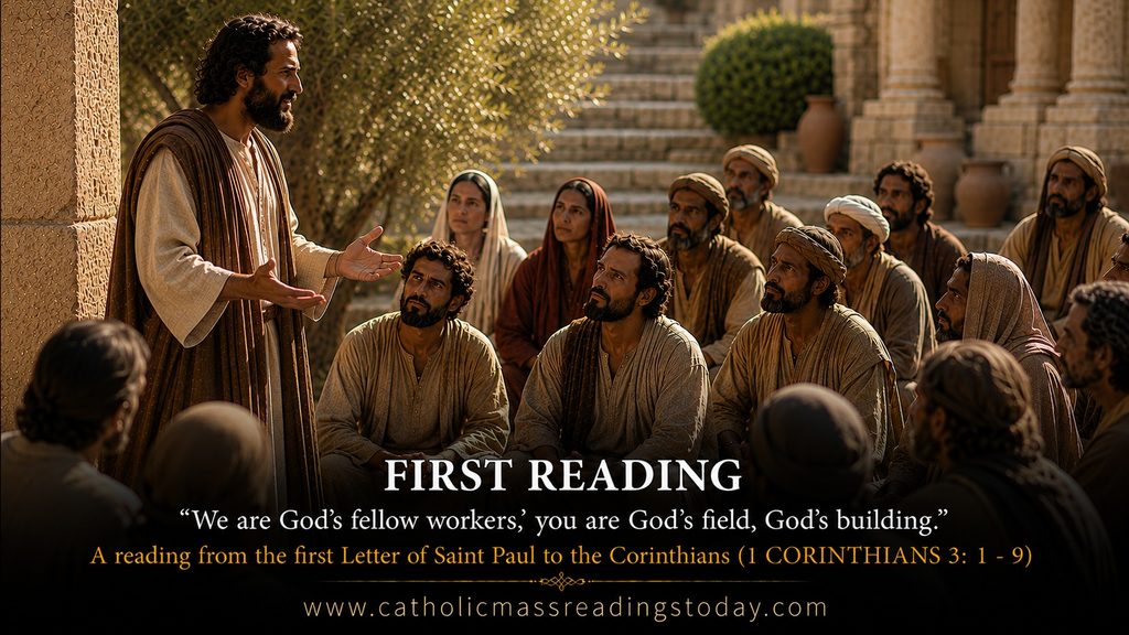 A reading from the first Letter of Saint Paul to the Corinthians (1 CORINTHIANS 3: 1 - 9)