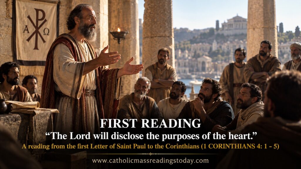 A reading from the first Letter of Saint Paul to the Corinthians (1 CORINTHIANS 4: 1 - 5)