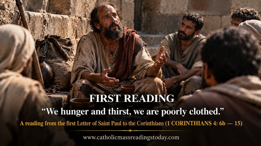 A reading from the first Letter of Saint Paul to the Corinthians (1 CORINTHIANS 4: 6b — 15)