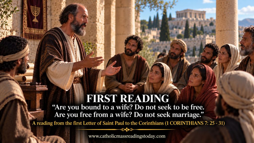 A reading from the first Letter of Saint Paul to the Corinthians (1 CORINTHIANS 7: 25 - 31)