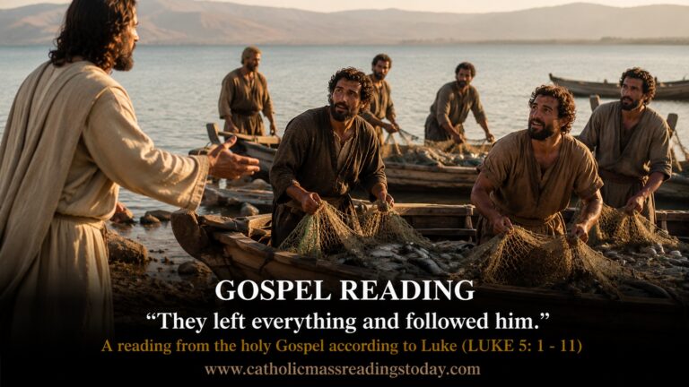A reading from the holy Gospel according to Luke 5: 1 - 11