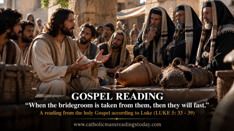 A reading from the holy Gospel according to Luke 5: 33 - 39