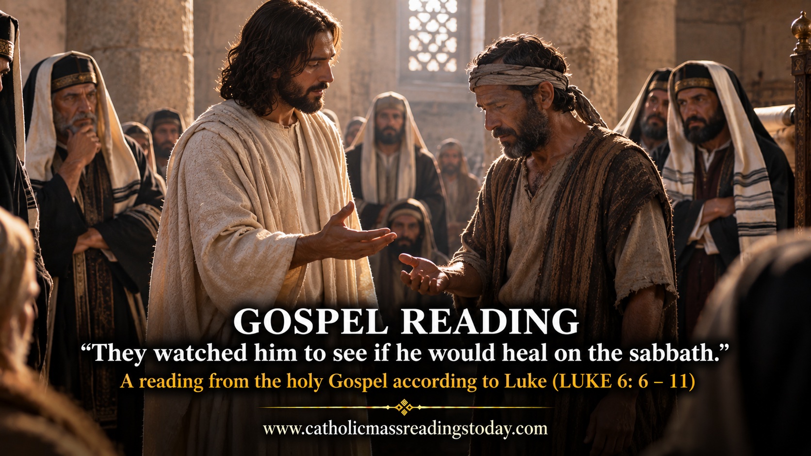 A reading from the holy Gospel according to Luke 6: 6 – 11